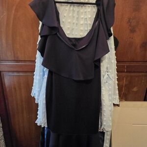 Elegant Purple Ruffle Dress